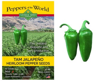 Jalapeño TAM Mild Heirloom Hot Pepper Seeds