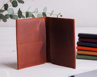 Personalized Leather Passport Holder, Travel Passport Case for Documents, Passport Sleeve Cover, Genuine Leather Passport Case