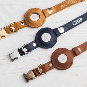 Personalized Cat Collar with AirTag Holder, Cat Collar with AirTag Holder, Name Embossed Cat Collar with Airtag Holder, Custom Cat Collar