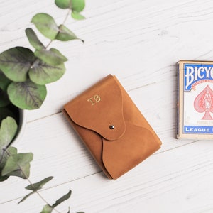 Leather Playing Card Case, Playing Card Sleeve Holder, Card Game Holder, Playing Cards Travel Case, Poker Card Case, Deck Leather Card Case