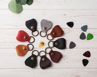 Guitar Picks Case Keychain, Guitar Pick Holder, Vintage Genuine Leather Guitar Pick Keychain, Leather Guitar Pick Case, Guitar Pick Pouch