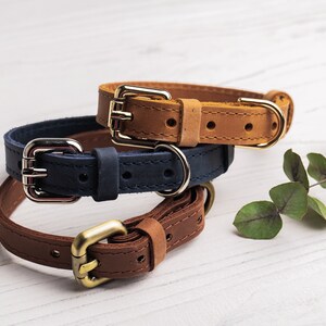 Personalized Cat Collar, Leather Cat Collar, Name Engraved Cat Collar, Customized Cat Collar, Soft Genuine Leather Cat Collar image 6