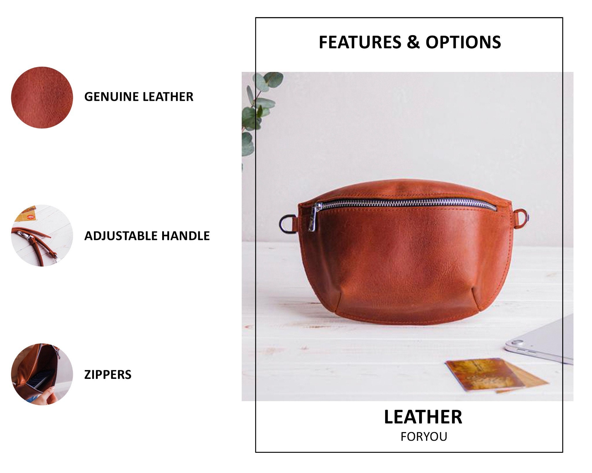 Leather Ladies Hip Bag Handmade Leather Hip Bag Leather Gift Etsy