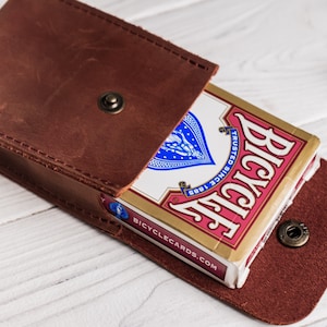 Leather Playing Card Case, Playing Card Sleeve Holder, Card Game Holder, Playing Cards Travel Case, Poker Card Case, Deck Leather Card Case