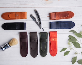 Schützen Sie scharfe Rasiermesserabdeckung, Reise-Rasiermesser-Etui, kundenspezifische Rasiermesserhalter, Leder-Rasiermesser Schützen, Rasierhalter, Weihnachtsgeschenk
