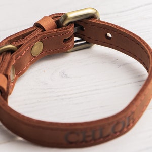 Personalized Cat Collar, Leather Cat Collar, Name Engraved Cat Collar, Customized Cat Collar, Soft Genuine Leather Cat Collar image 7