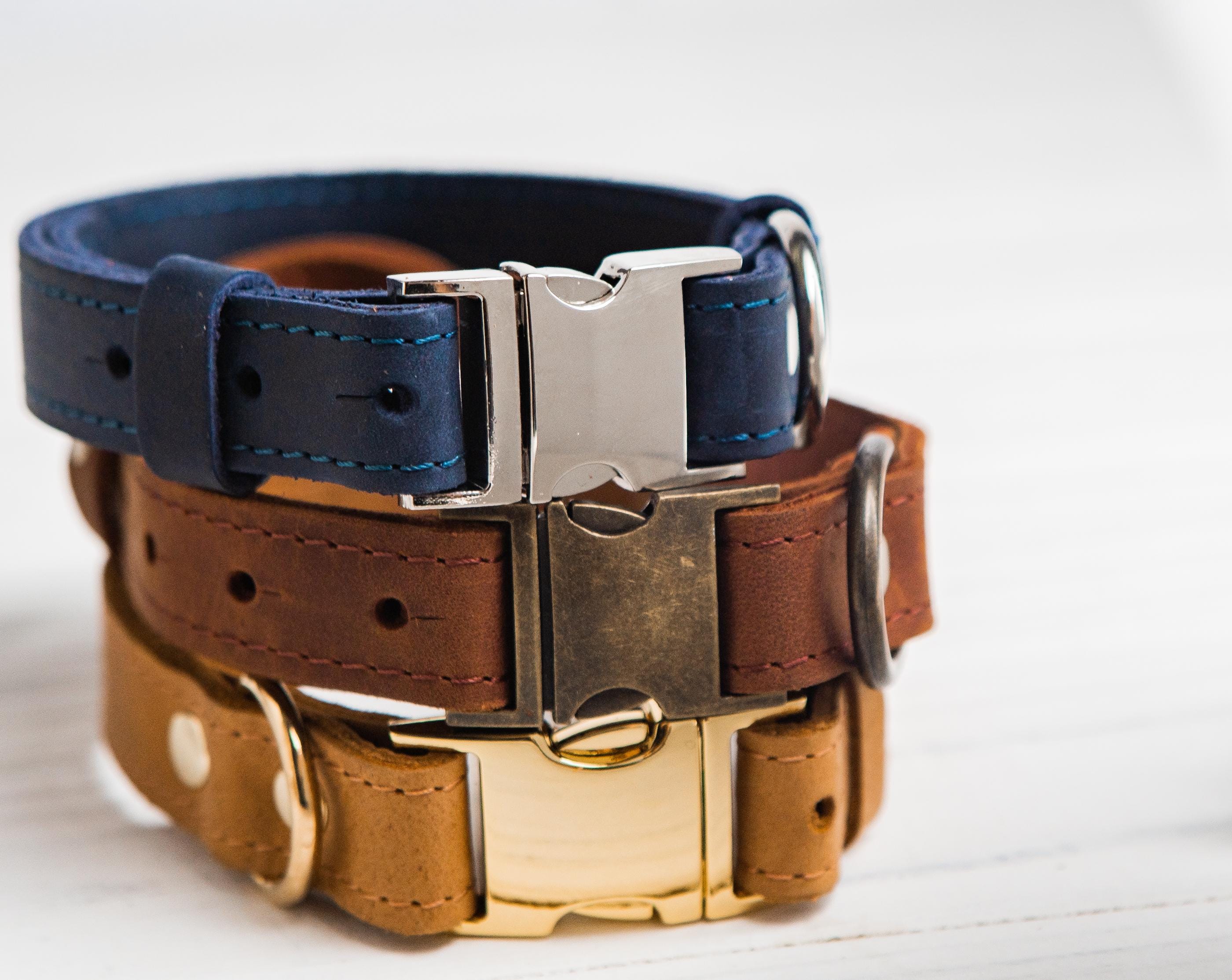 Personalized Leather Dog Collar, Personalized Dog Collar With Name and ...