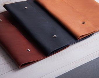 Leather Paper Case Soft Leather Portfolio Office Gift Document Organizer Travel Paper Case Office Case Leather Portfolio Document Holder