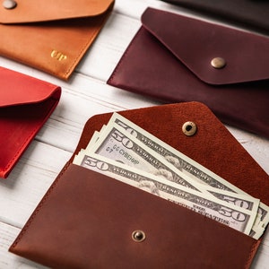 Leather Cash Envelope, Leather Envelope, Money Envelope, Leather Cash Holder, Cash Envelopes,Money Carrier,Card Carrier,Leather Card Carrier image 4