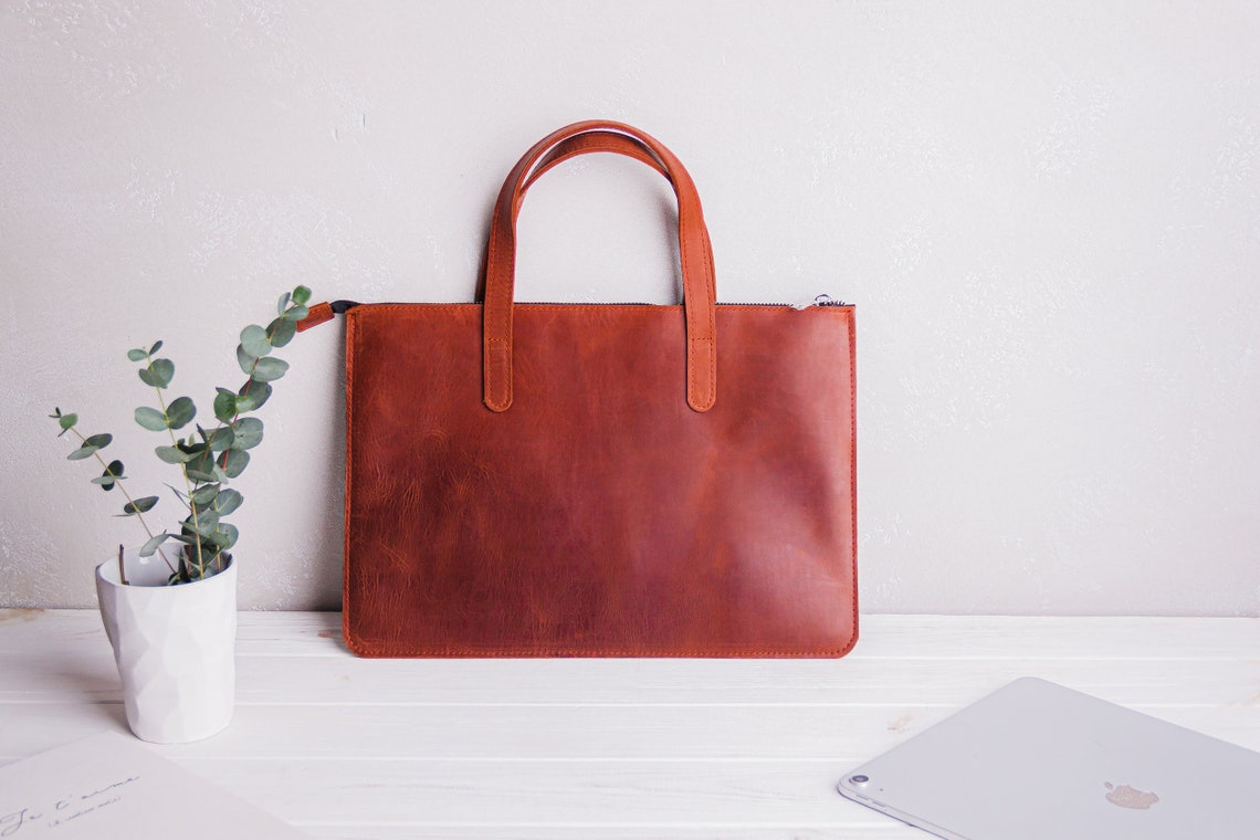 Black Leather Bag MacBook Bag Leather Briefcase MacBook Air 13 Etsy