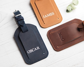 Personalized Leather Luggage Tags, Bag Tags for Luggage, Name Tags for Luggage, Suitcases Luggage Tags, Suitcase Leather Tag