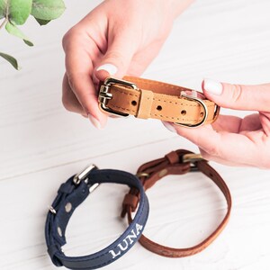 Personalized Cat Collar, Leather Cat Collar, Name Engraved Cat Collar, Customized Cat Collar, Soft Genuine Leather Cat Collar image 8