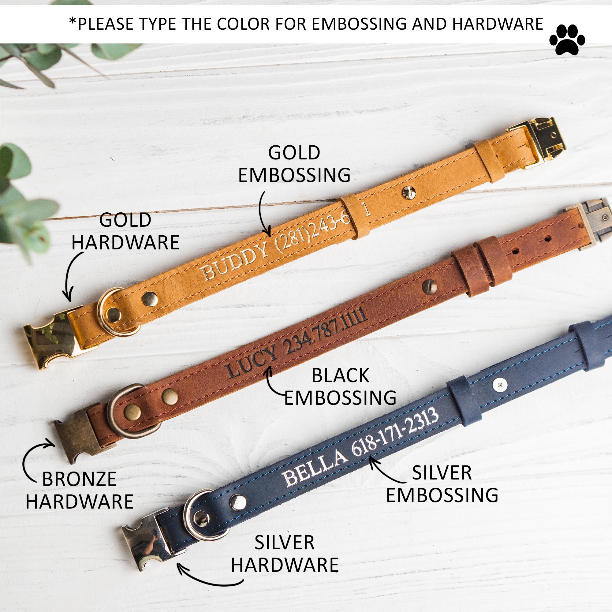 Personalized Leather Dog Collar, Personalized Dog Collar With Name and ...