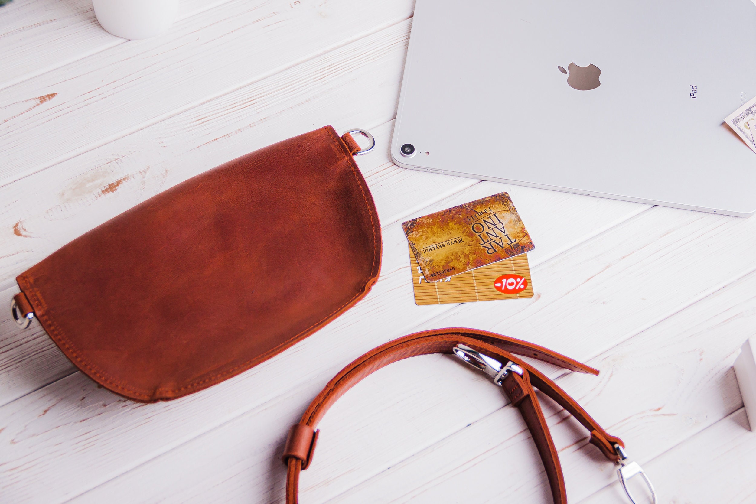 Leather Ladies Hip Bag Handmade Leather Hip Bag Leather Gift Etsy