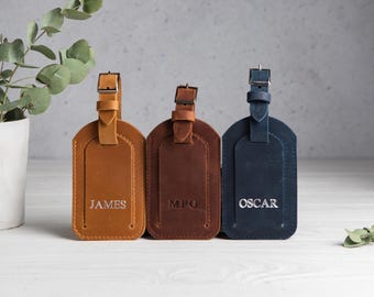 Personalized Leather Luggage Tags, Bag Tags for Luggage, Name Tags for Luggage, Suitcases Luggage Tags, Suitcase Leather Tag