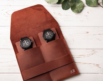 Personalized Leather Watch Case, Watch Travel Pouch, Engraved Watch Holder, Watch Protector, Watch Travel Holder, Protective Watch Organizer