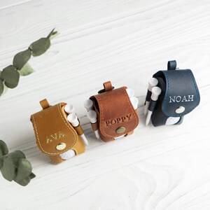 Personalized Leather Golf Ball Bag, Golf Tee Holder image 12