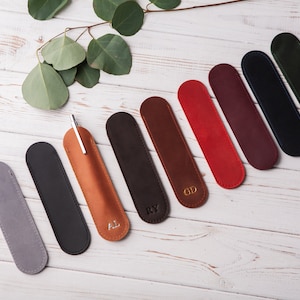 Custodia per penna personalizzata, astuccio per matite in pelle personalizzato, portapenne fatto a mano, astuccio per penna in vera pelle, astuccio per penna stilografica, custodia per penna personalizzata