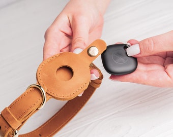 Gepersonaliseerde lederen Galaxy Smart Tag halsband, Galaxy Tag halsband, halsband voor kleine en grote honden met Galaxy houder, Smart Tag halsband