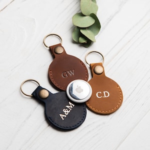 Porte-clés personnalisé AirTag, Porte-clés AirTag, Porte-AirTag en cuir, Porte-clés AirTag, Porte-clés AirTag, Étui AirTag