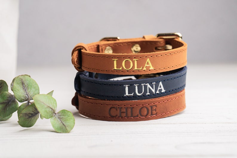 Personalized Cat Collar, Leather Cat Collar, Name Engraved Cat Collar, Customized Cat Collar, Soft Genuine Leather Cat Collar image 10
