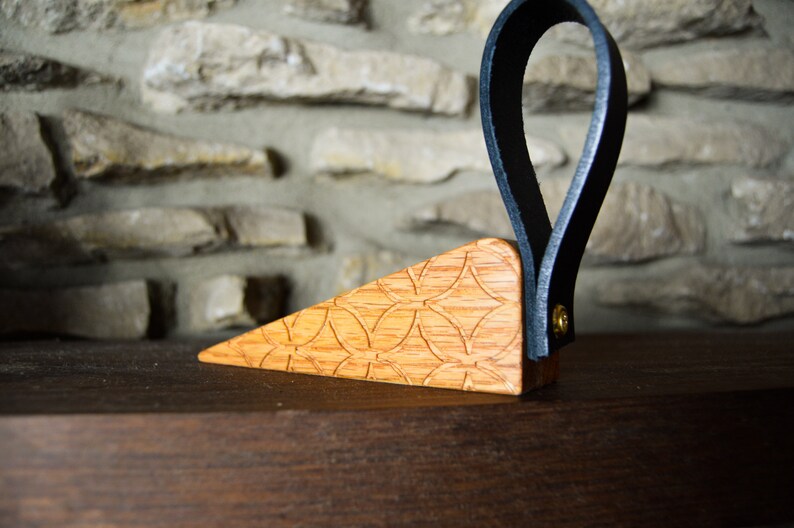 Handmade Door Stops With Carved Patternsvegan Leather Etsy