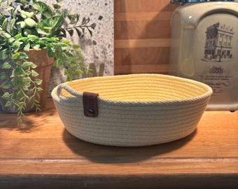 Handmade Rope Bowl Yellow Basket