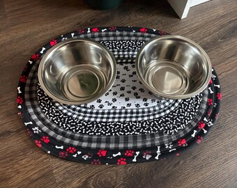 Dog Bowl Mat. Rug. Placemat.