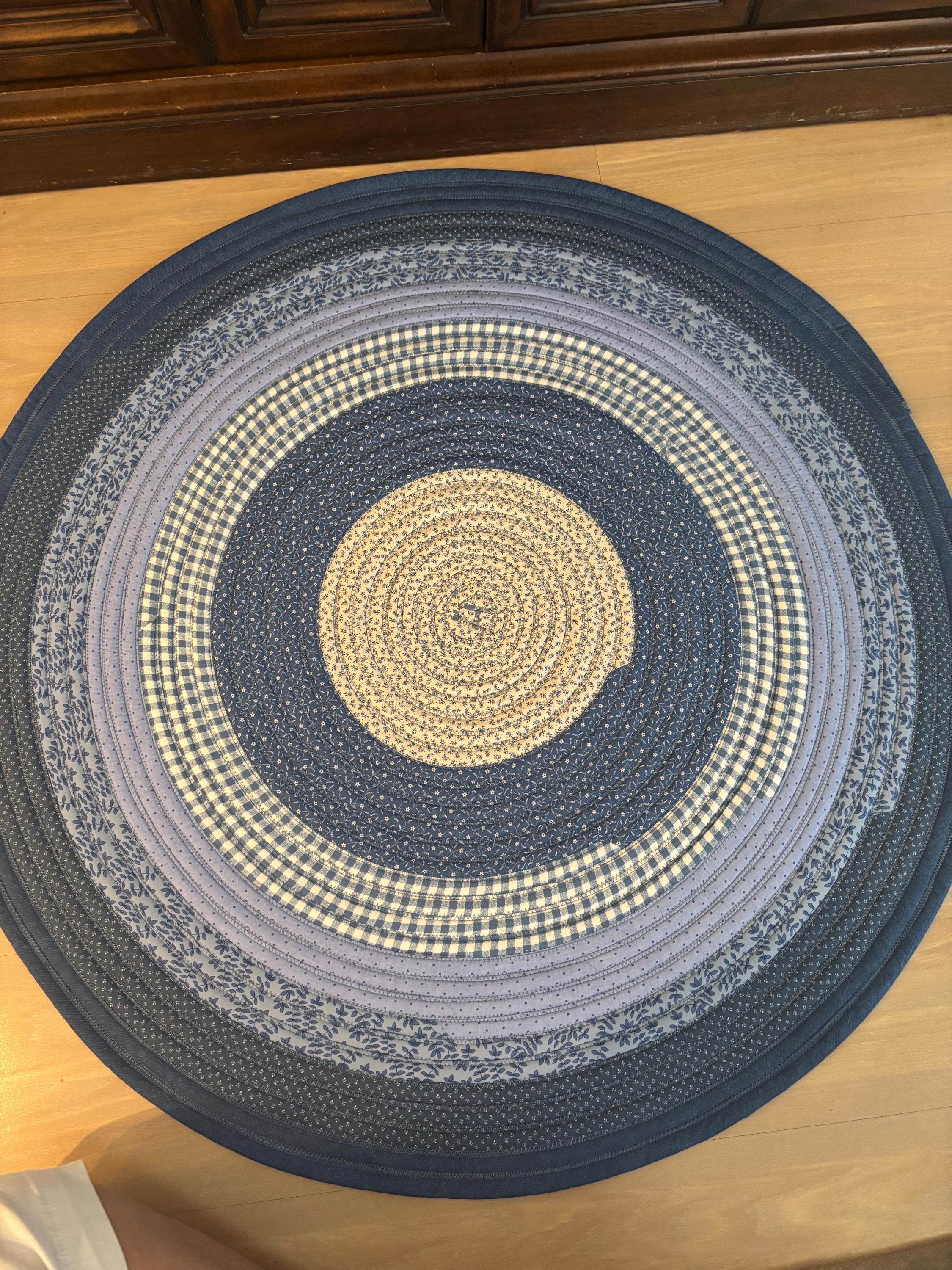 Handmade Cotton Jelly Roll Rug, 35.5