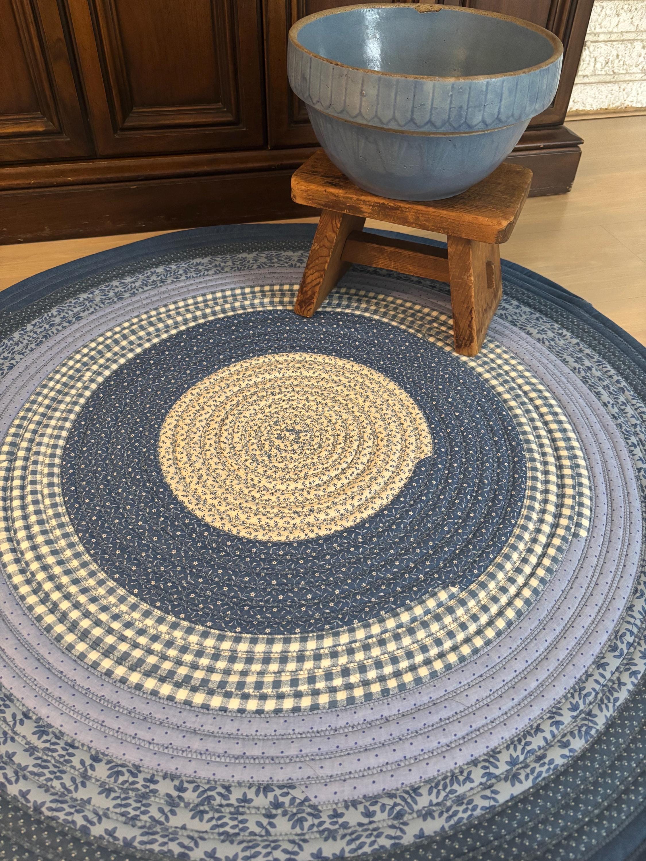 Handmade Cotton Jelly Roll Rug, 35.5