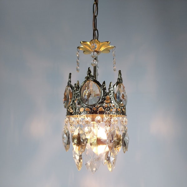 Antique Chandelier 6", Fast Shipping, Vintage French Chandelier, Pendant light, Vintage chandelier 1970s,Ceiling lights,Victorian chandelier