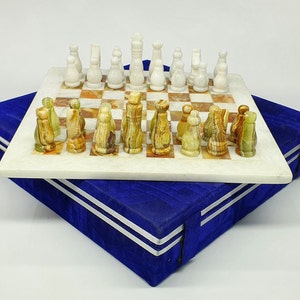 Marble Onyx Chess Set With Personalized custom Unique Board Green White ...