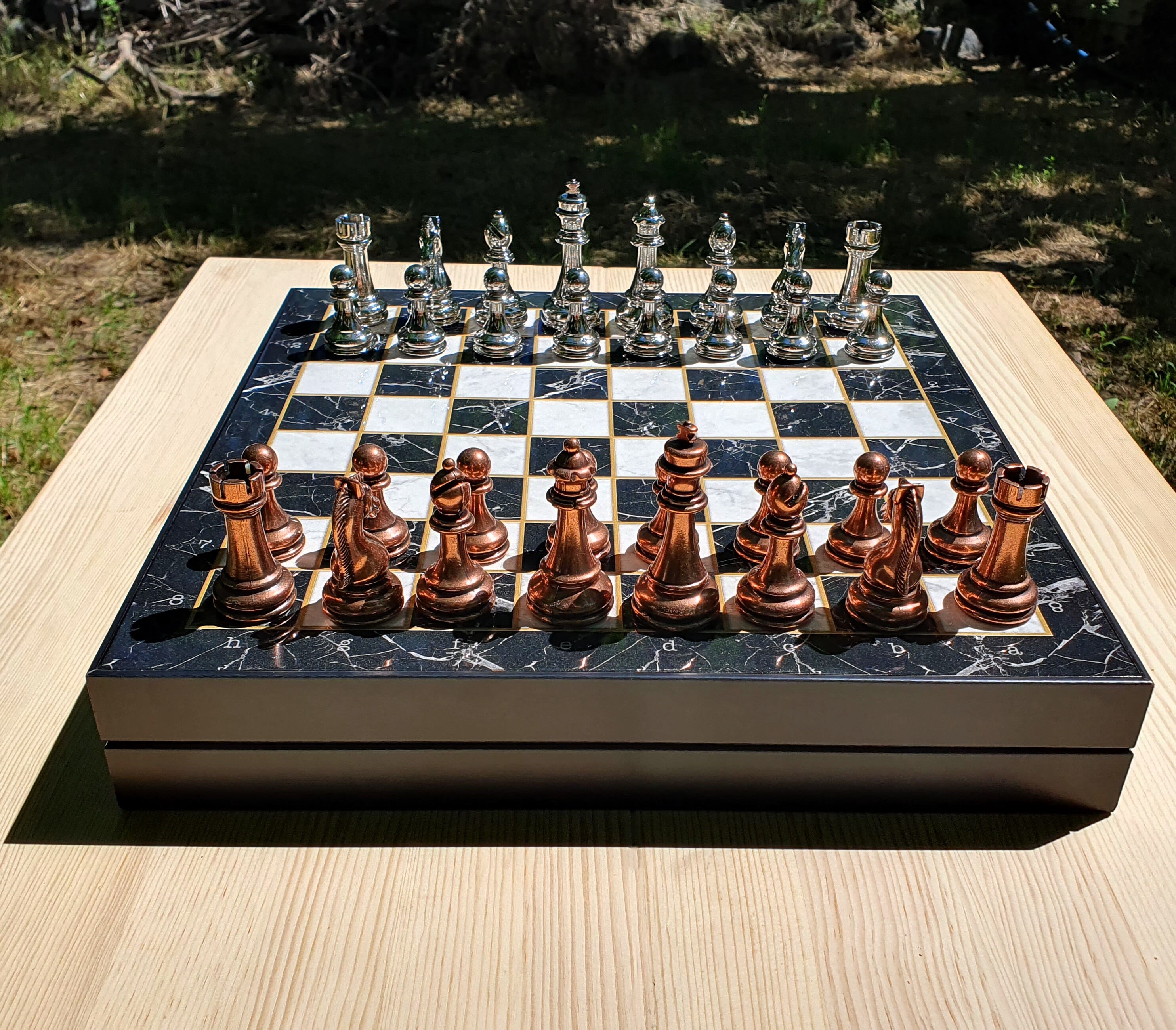 Chess Games With Chess Metal Pieces Wooden Chessboard Gift Box With Luxury  Decorations Interior Decoration Pieces Size 30X30X2.8