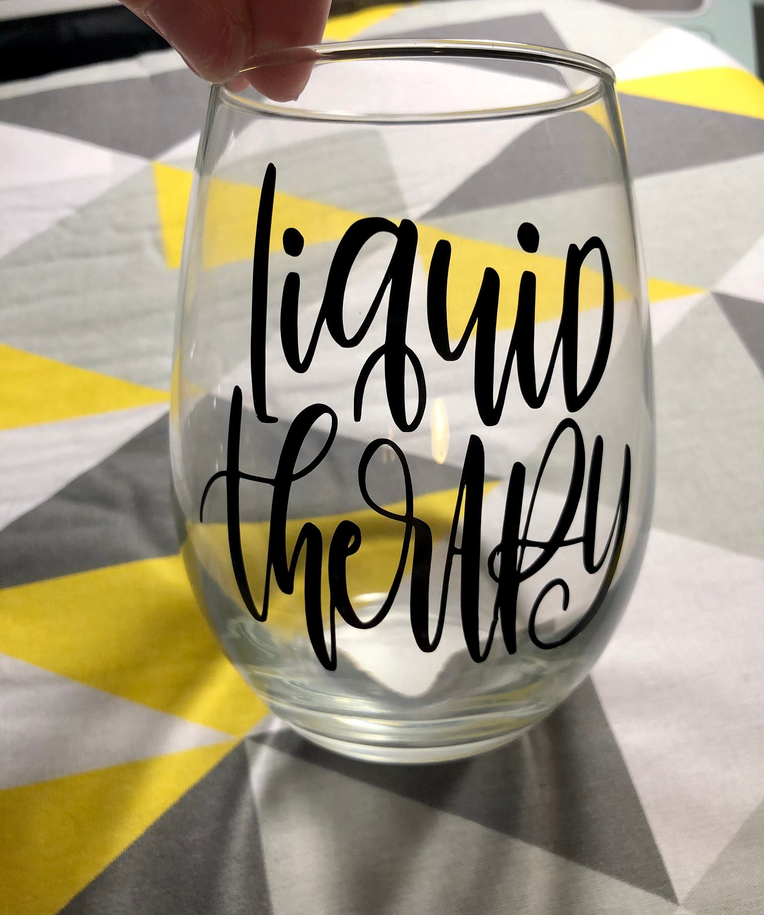 20oz Stemless Wineglass Liquid Therapy Etsy