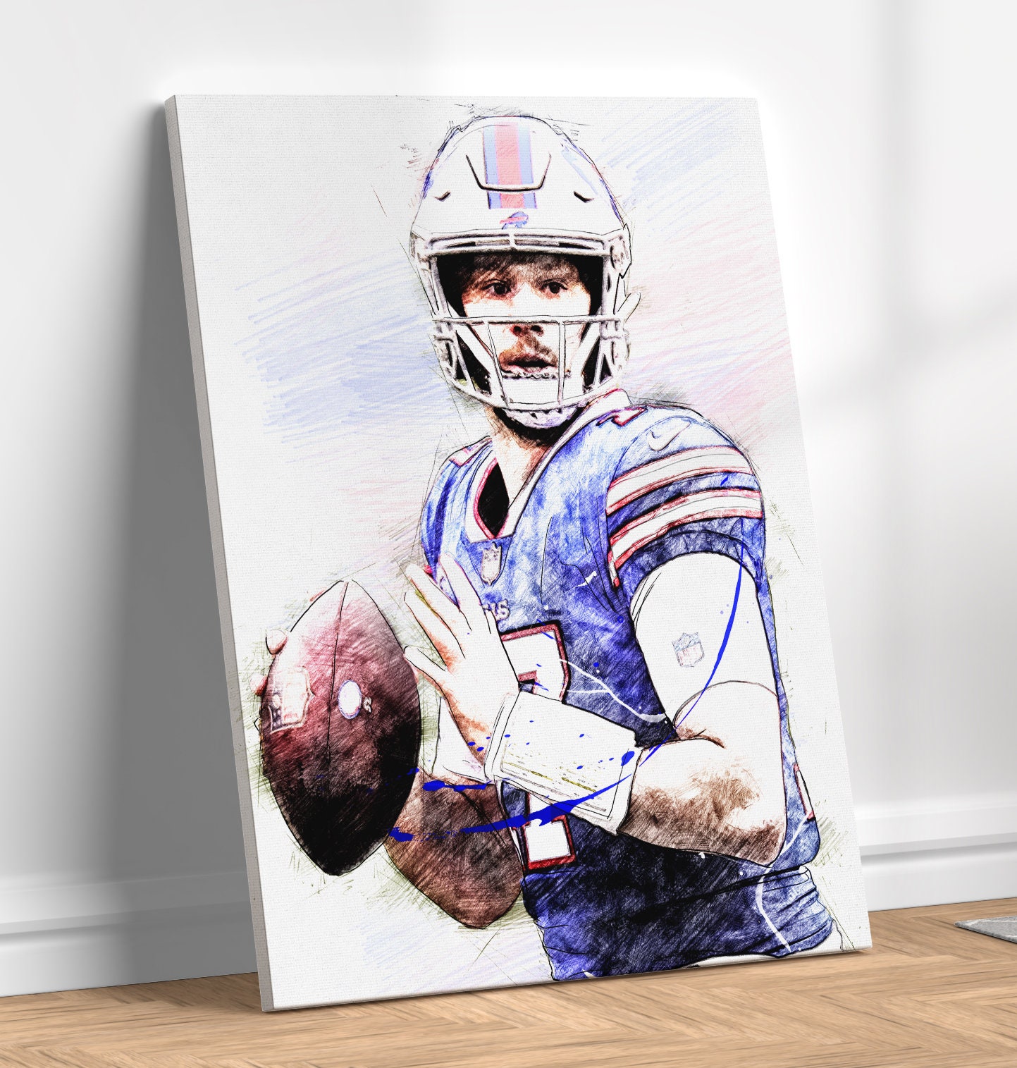 Josh Allen Poster Buffalo Bills Hand Poster Etsy