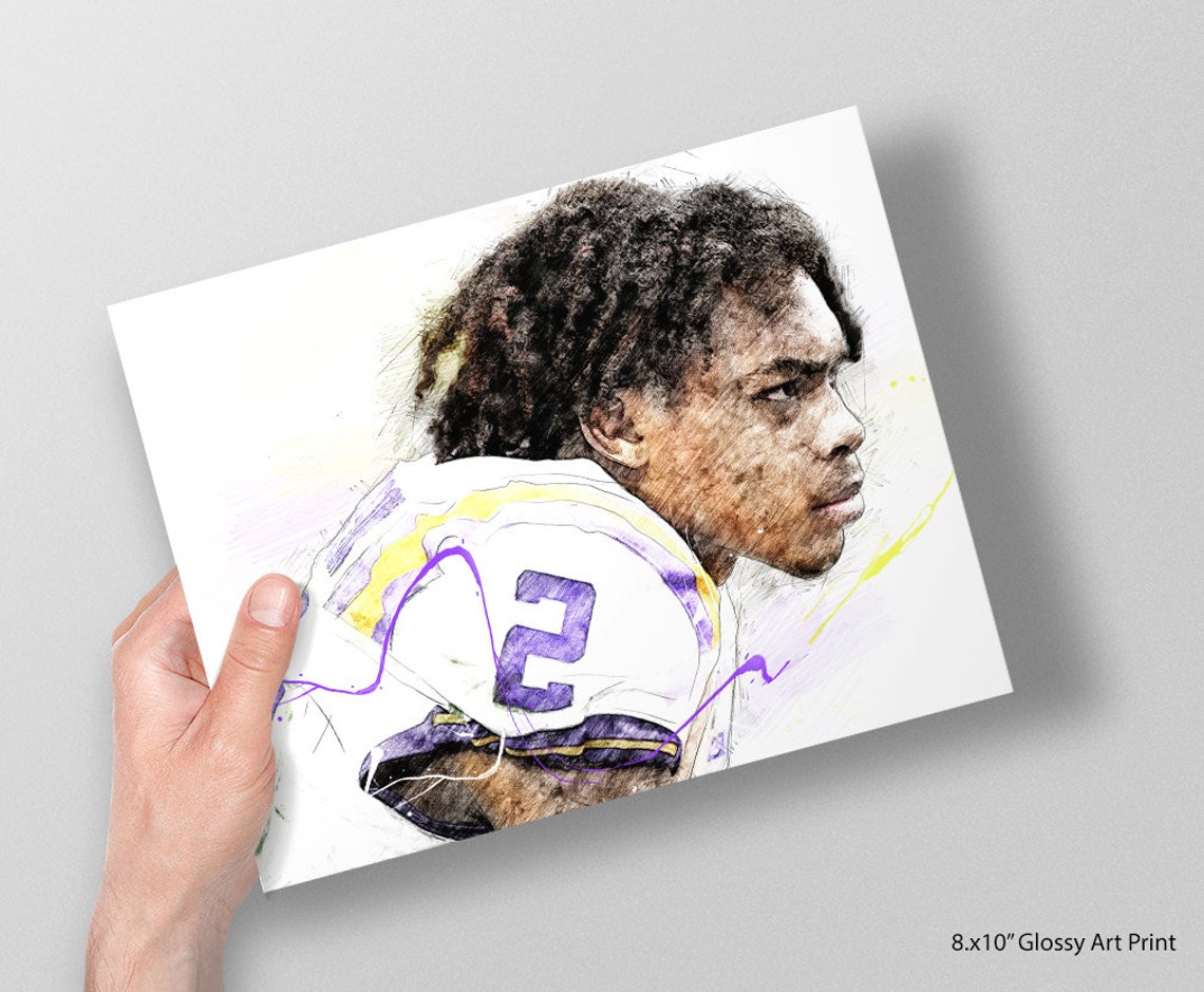 Justin Jefferson 2 Poster Minnesota Vikings Hand Drawn Poster Etsy