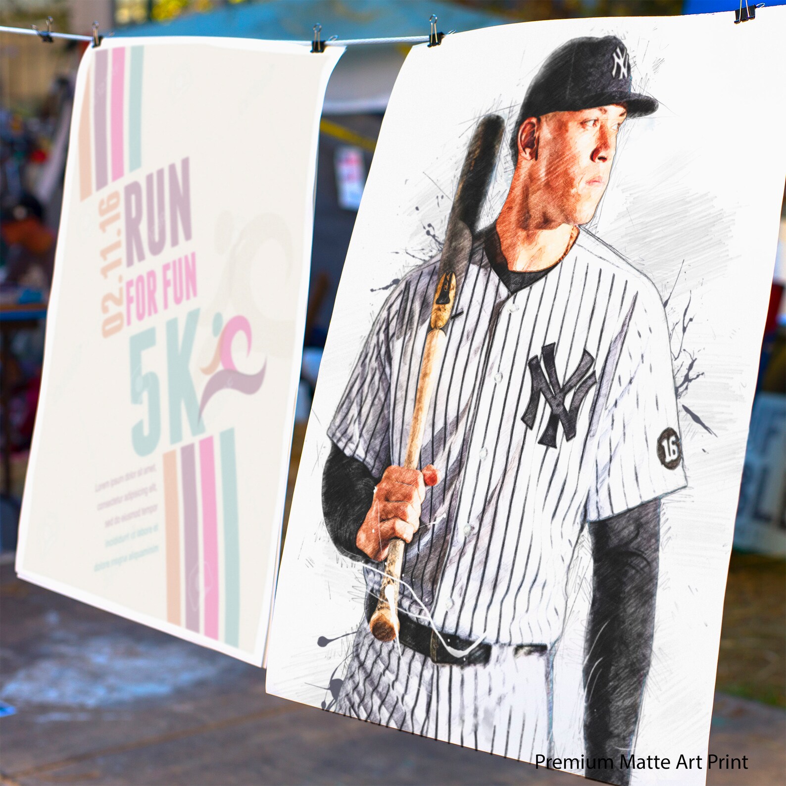 Aaron Judge Poster New York Yankees Hand Drawn Poster Canvas Etsy