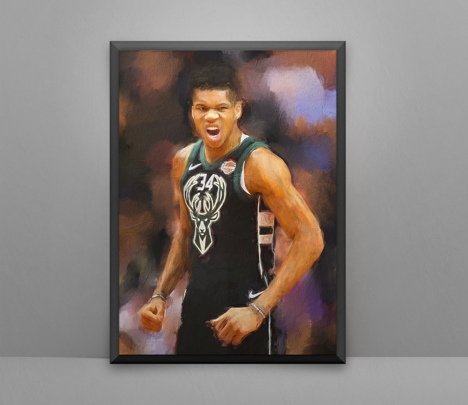 Giannis Antetokounmpo Poster Milwaukee Bucks Basketball Sport Etsy