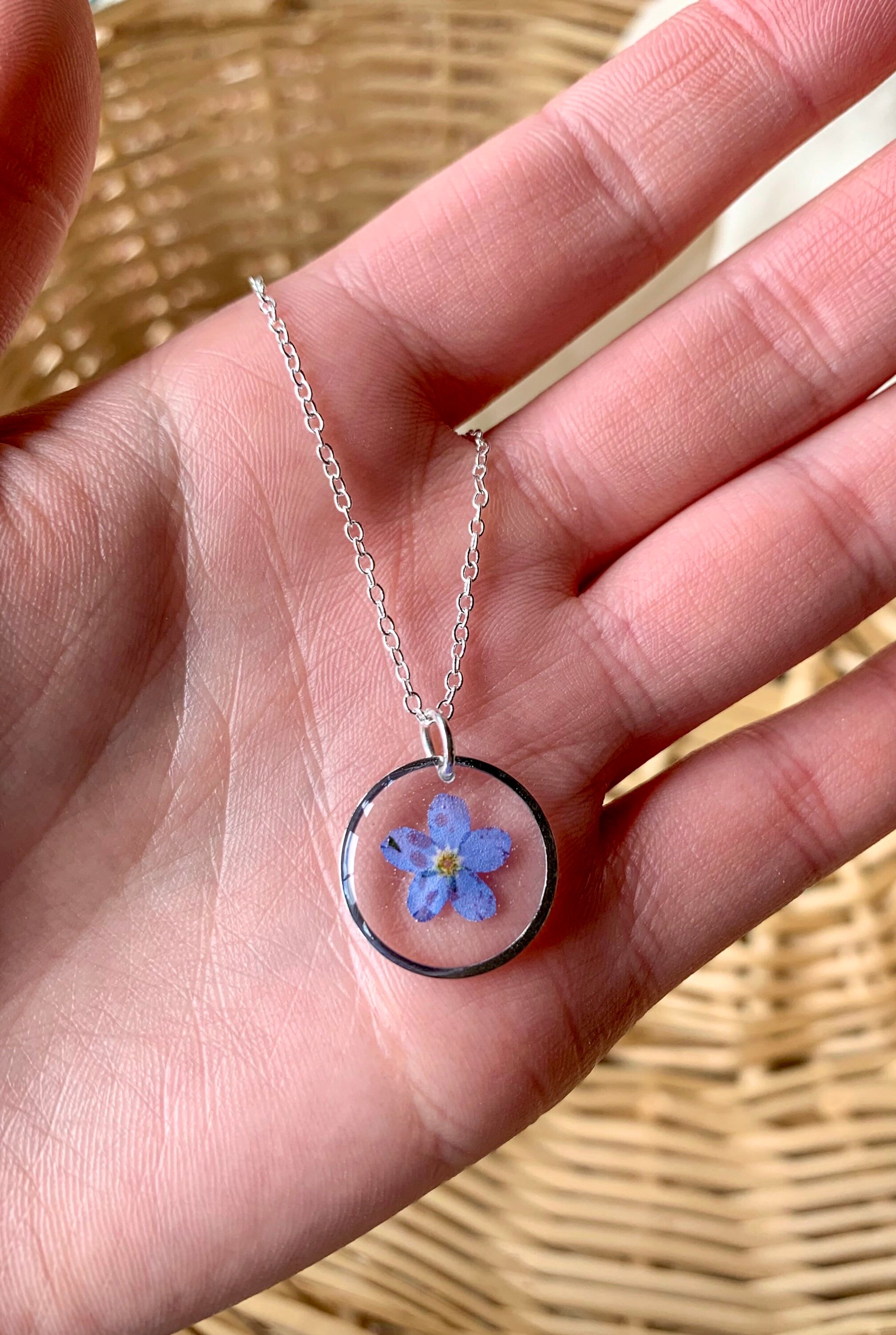 Me Not Necklace Lightweight Dainty Necklace Botanical Etsy