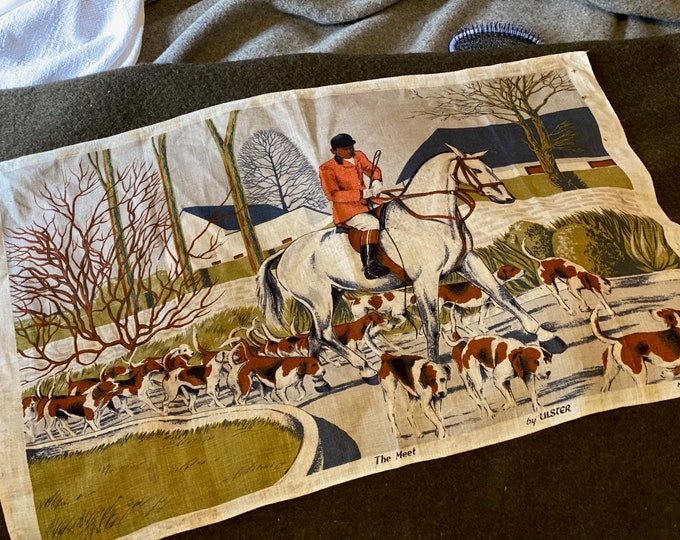 Vintage Hunt Scene printed on Linen