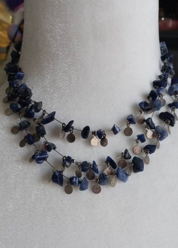 Blue Sodalite Multi strand Floating Necklace