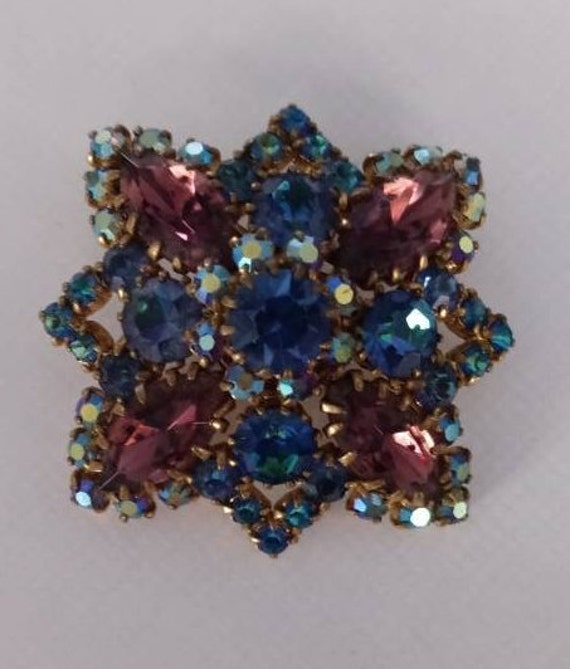 Beautiful Antique/ Vintage Purple and Blue Brooch