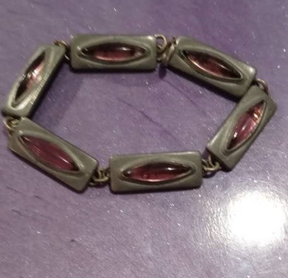 Vintage Jorgen Jensen  Denmark 230A Pink Bracelet - image 1