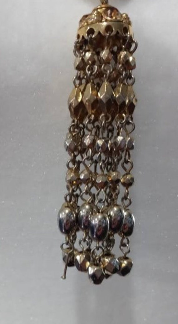Vintage Robert Rose Gold-tone Bead and Amber Gems… - image 3