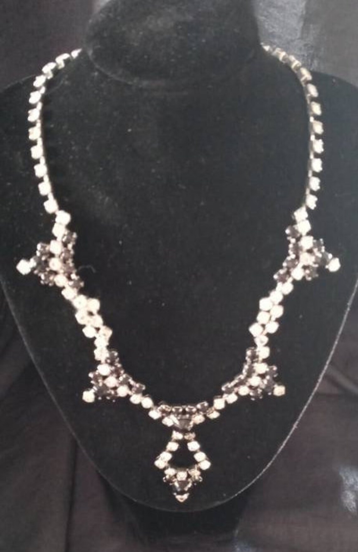Beautiful Black and Crystal Rhinestone Choker Necklace - Etsy New Zealand
