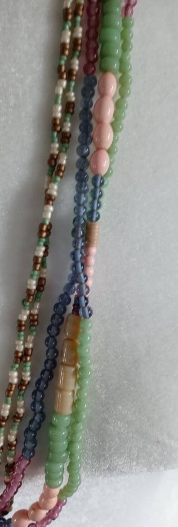 Vintage Zad Multi Strand Glass Bead necklace - image 2