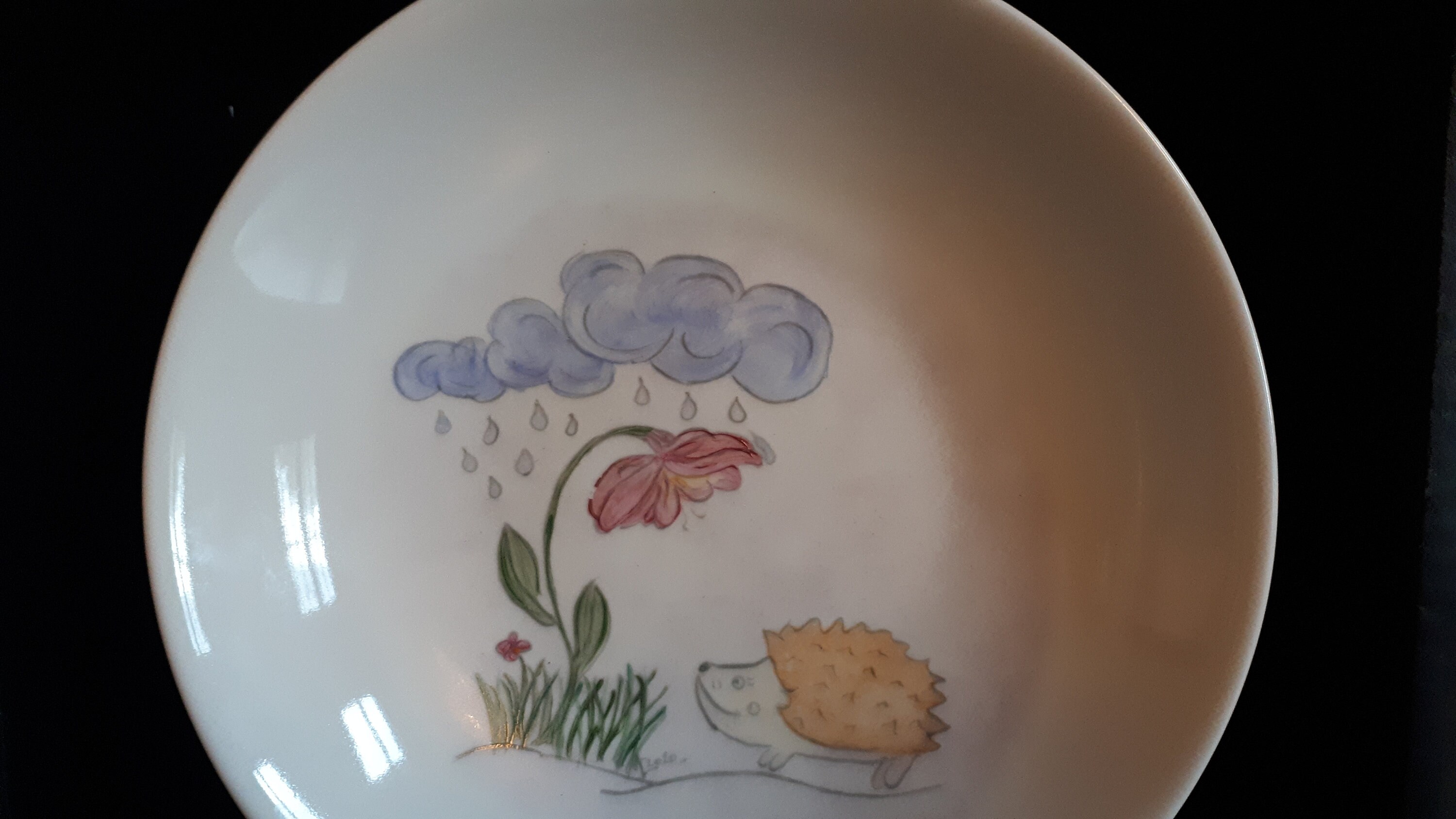 Assiette Enfant Porcelaine Peinte à La Main