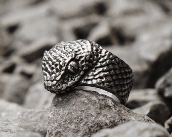 VIPER Ring (Handmade Gothic Ring • 925 Silver & Gold Animal Ring)