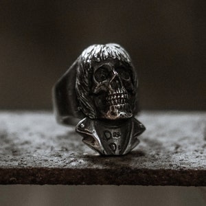 DEE DEE RAMONE Ring (Handmade Rock n Roll Ring • 925 Silver & Gold Skull Ring)