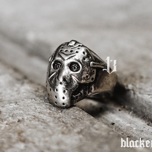 JASON Ring (Handmade Gothic Ring • 925 Silver & Gold Skull Ring)